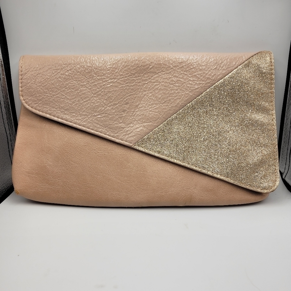 ALDO Rose Gold & Tan Convertible Wallet & Chain-Handled Shoulder Bag